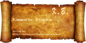 Kammerer Blanka névjegykártya